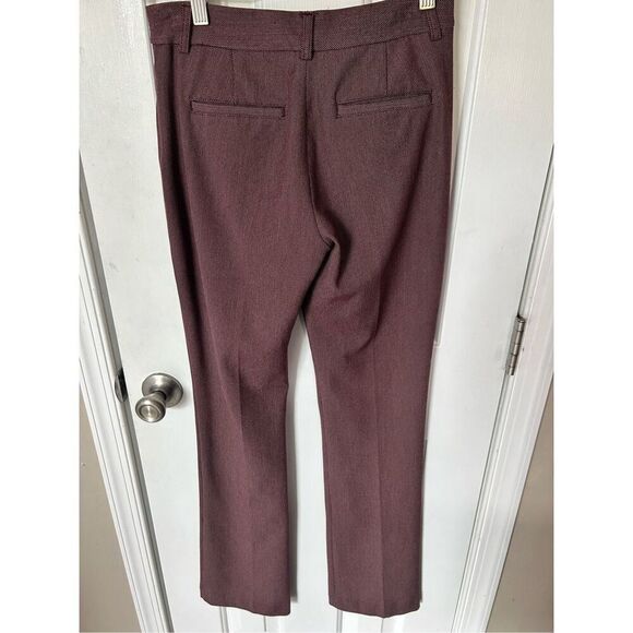 Express red burgundy dress pants size 0R stretch columnist barley boot mid rise - Picture 3 of 5